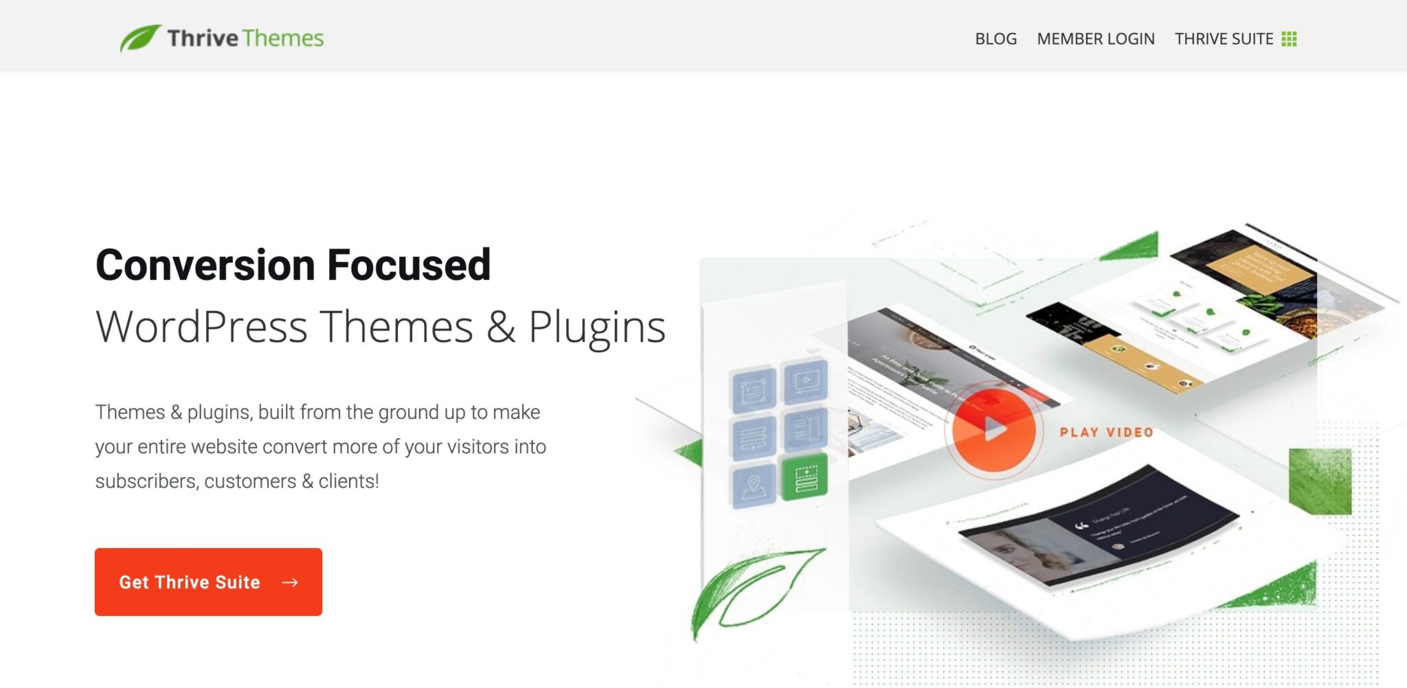 thrive themes homepage screenshot