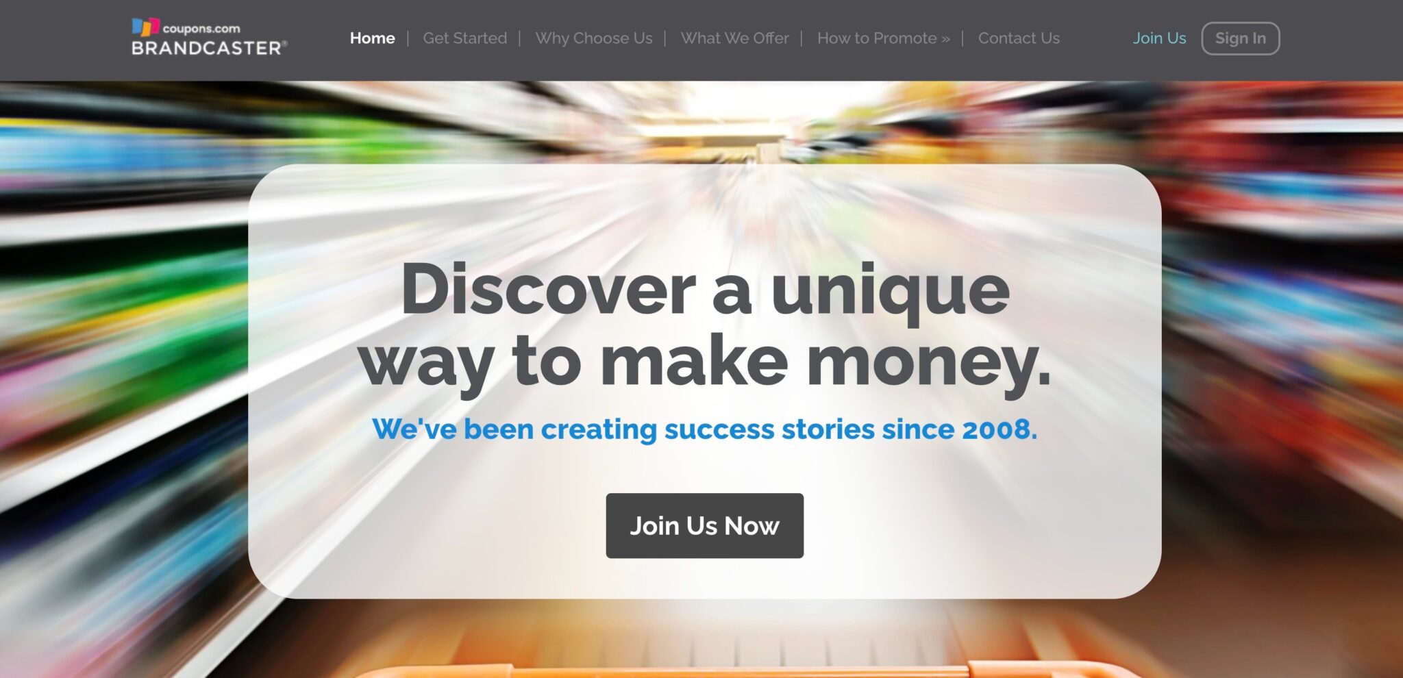 best coupon sites - brandcaster homepage screenshot
