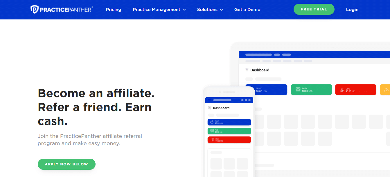 practicepanther and other affiliate marketers have daily instead of monthly payouts