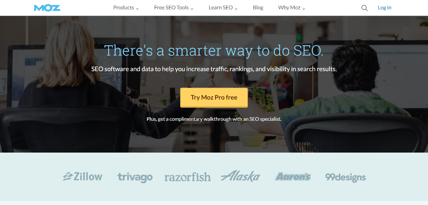 contentking reviews alternatives - moz third party seo software homepage screenshot