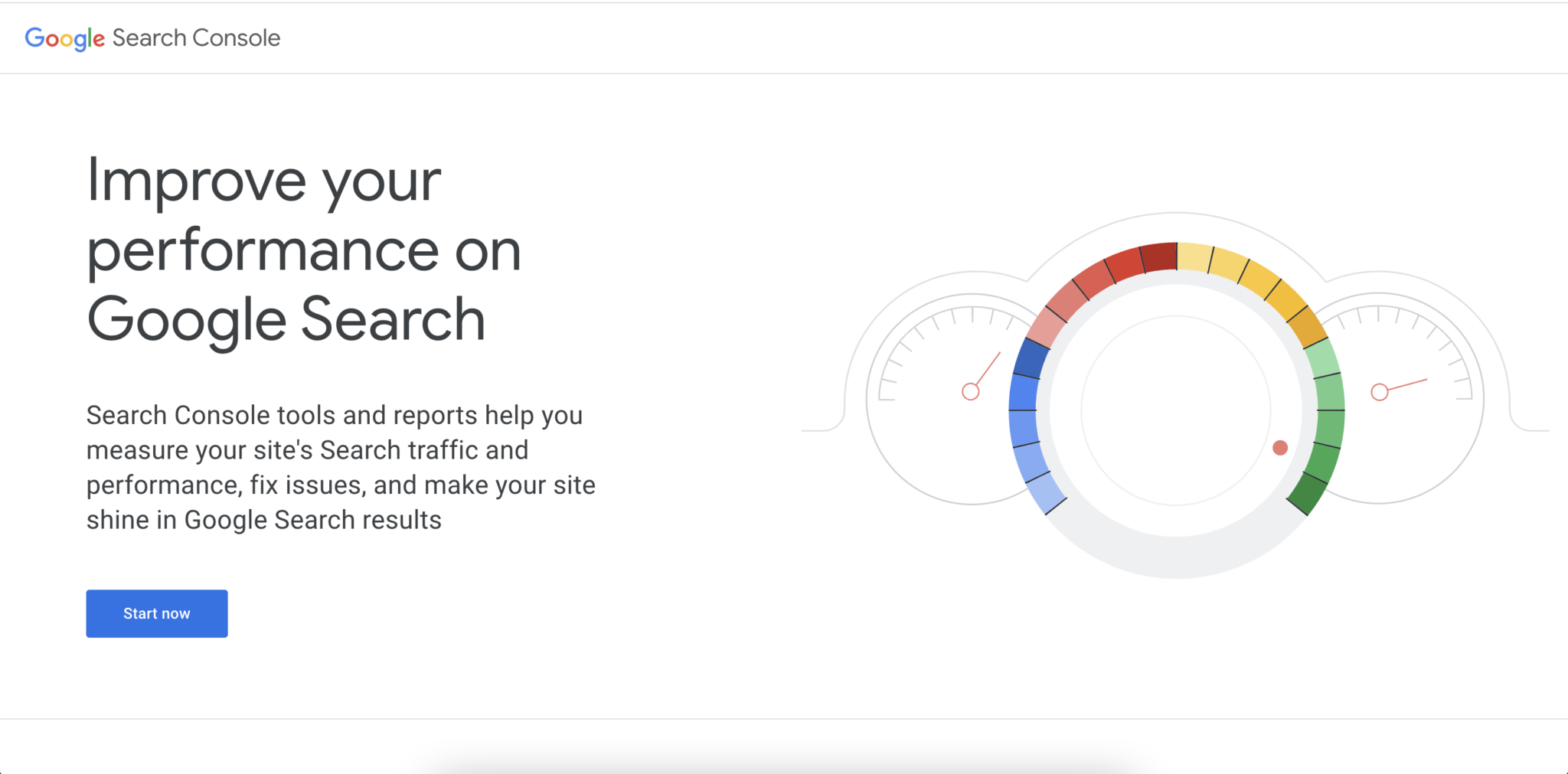 Screenshot of the Google Search Console homepage one of the best google keyword rank checkers.