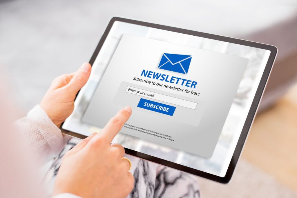 Promote affiliate links with an email newsletter.