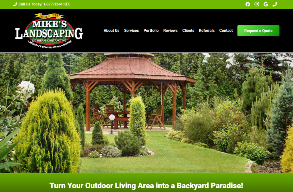 landscaping websites - mike's landscaping