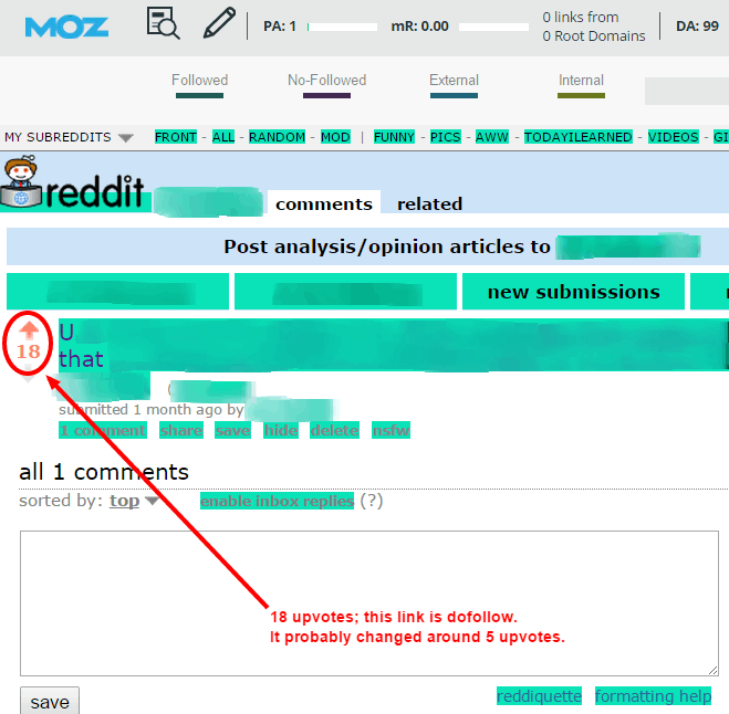 Reddit dofollow link