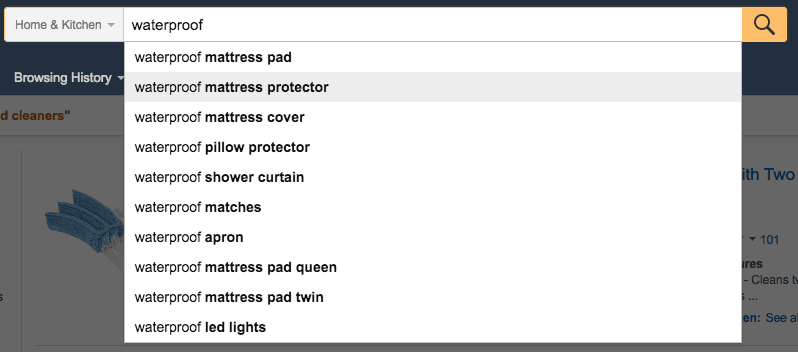 Amazon suggested searches