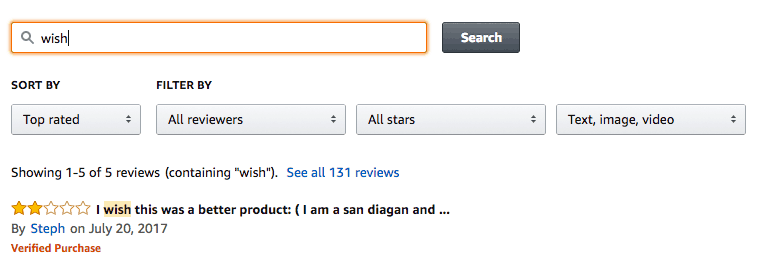Search Amazon reviews