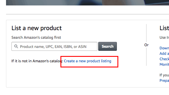 Create a new product on amazon