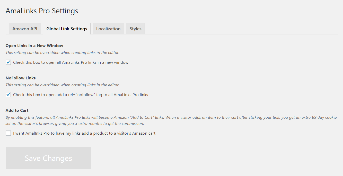 amalinks pro settings
