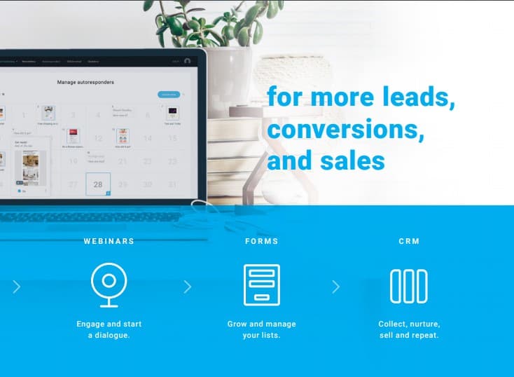 getresponse crm tool for email templates and landing pages
