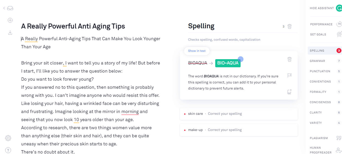 grammarly spell checker