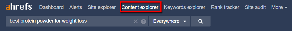 ahrefs content explorer