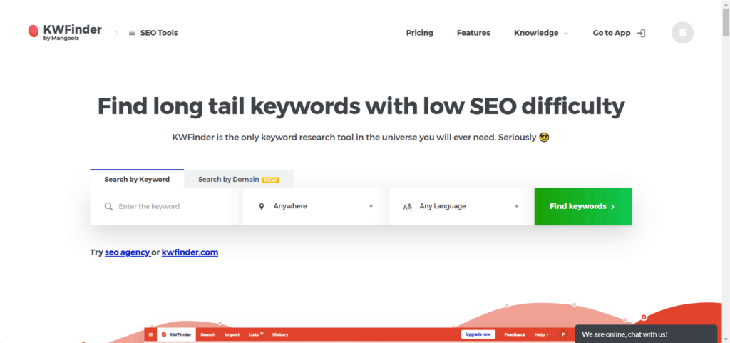 kwfinder keyword research