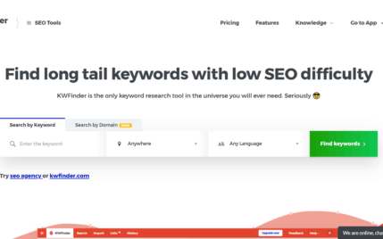 kwfinder main page