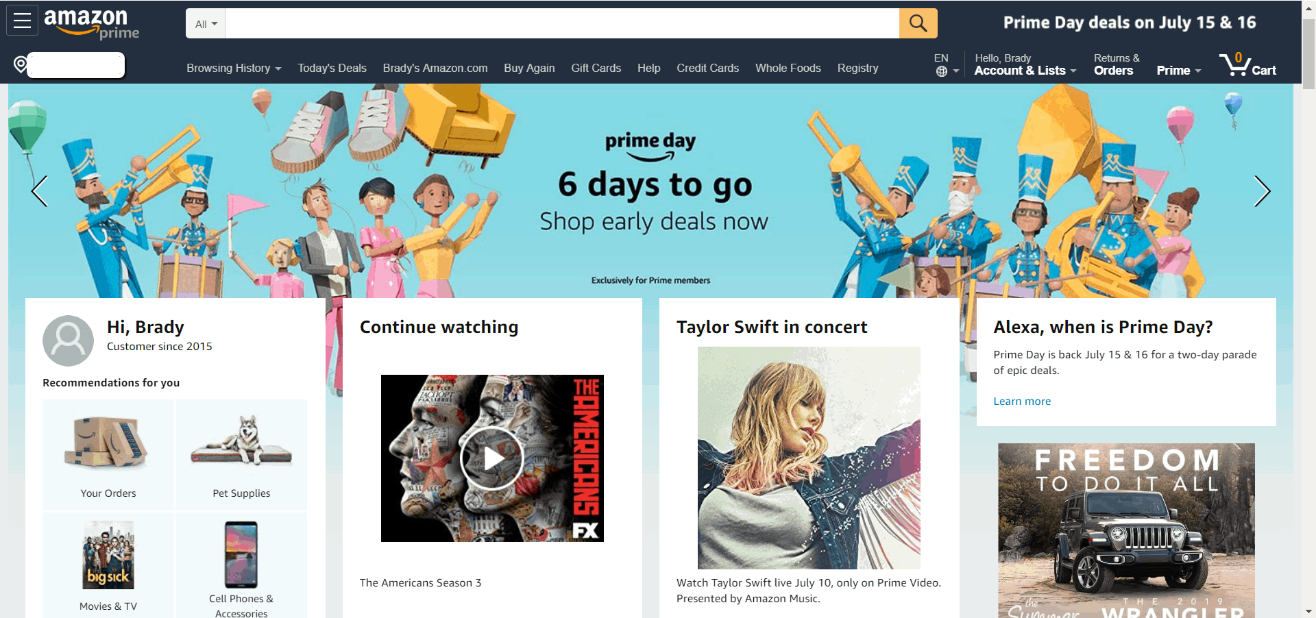 amazon home page