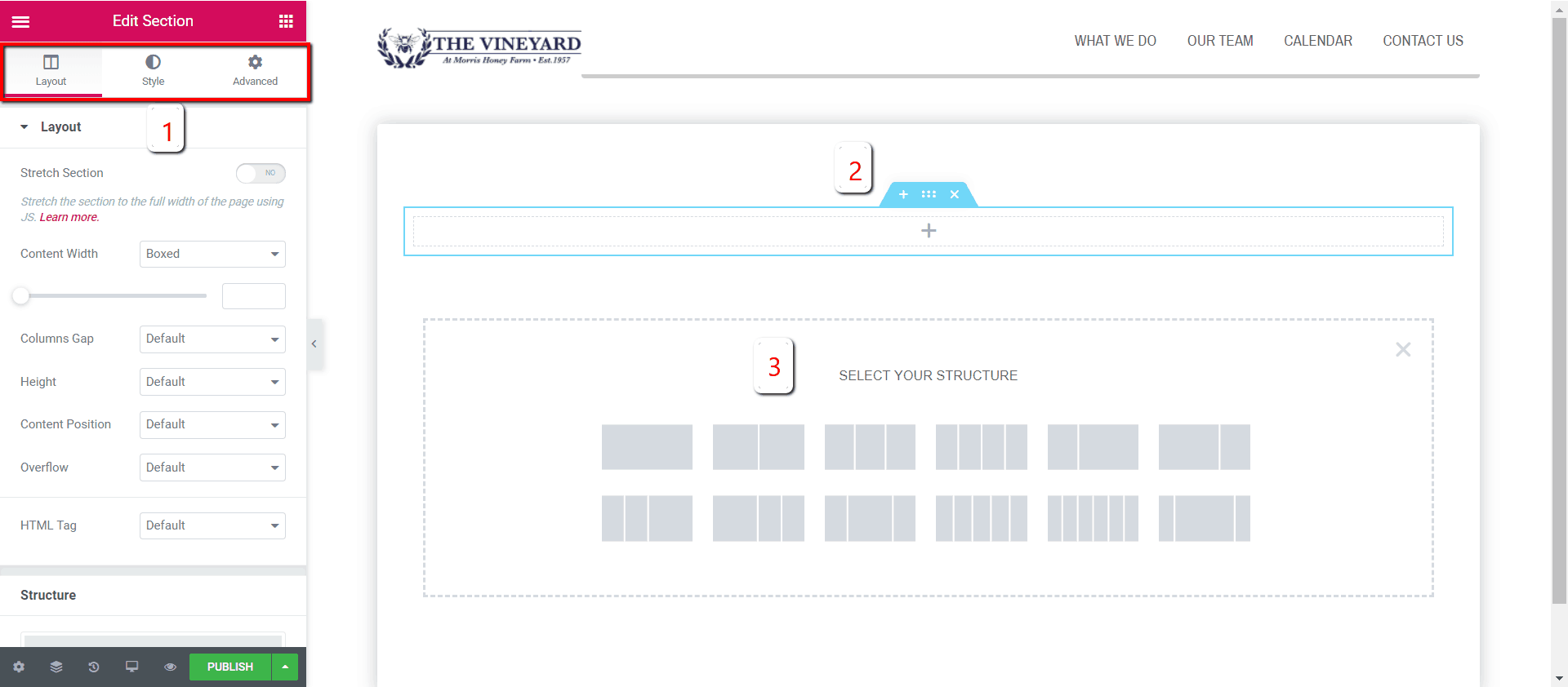 elementor edit page