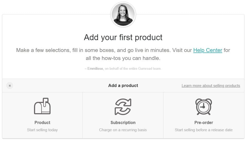 gumroad product upload screenshot