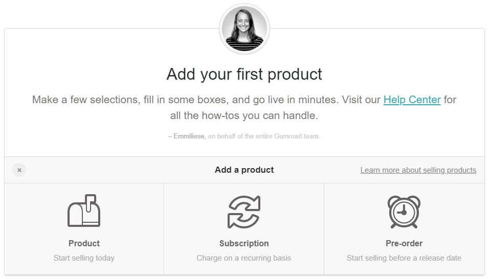 gumroad review: gumroad product upload screenshot