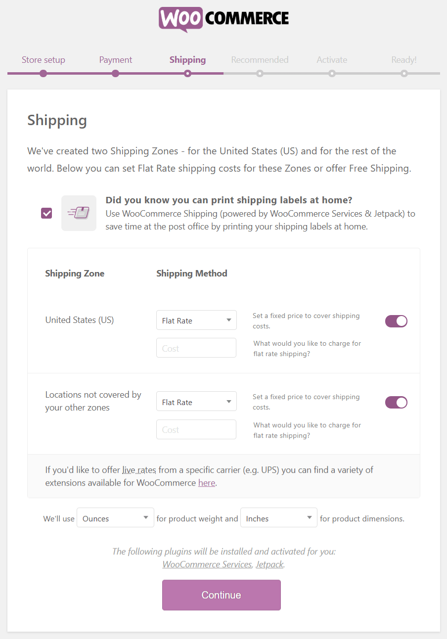 WooCommerce Setup Wizard - Step 3