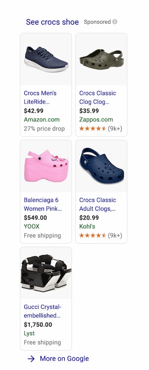 Annunci di Google Shopping