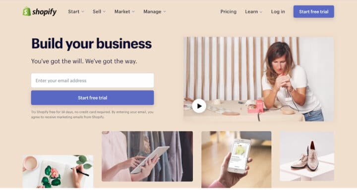 Shopify Home Page
