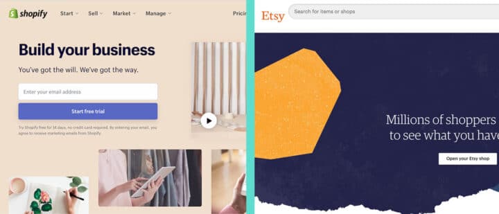 Shopify vs Etsy Featured Image