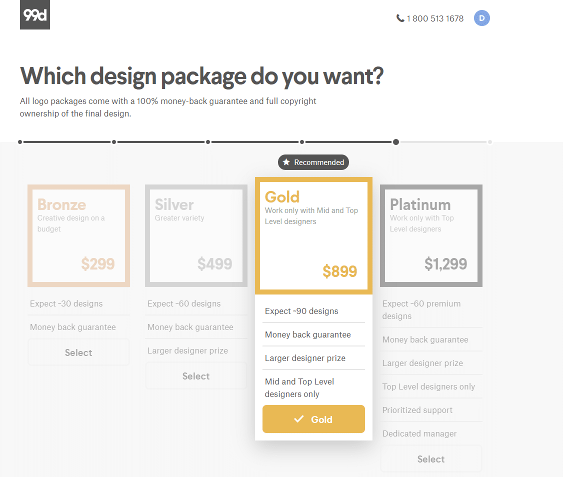 99 Designs Contest Package Pricing