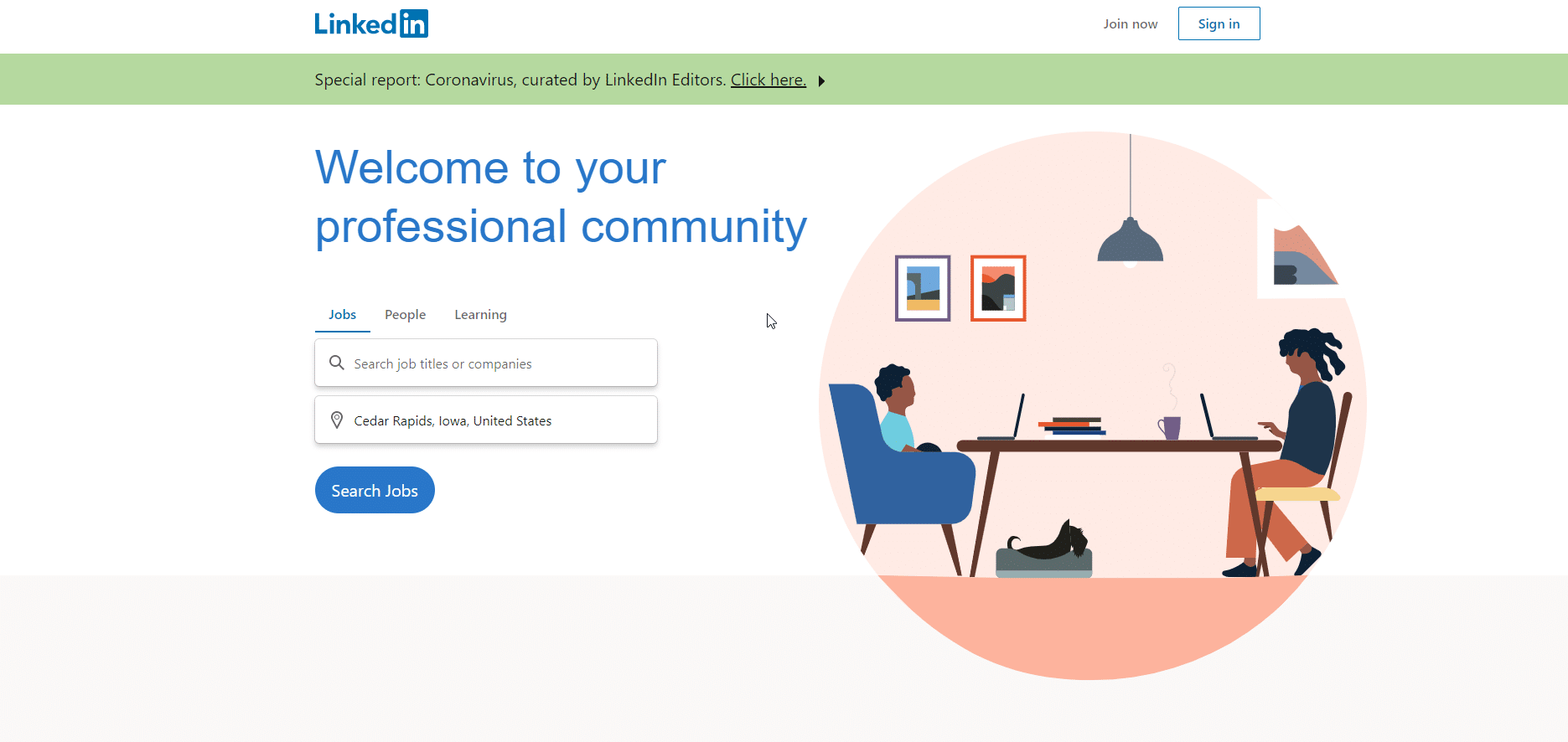 LinkedIn Home Page