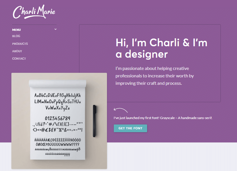 Charli Marie personal website ideas