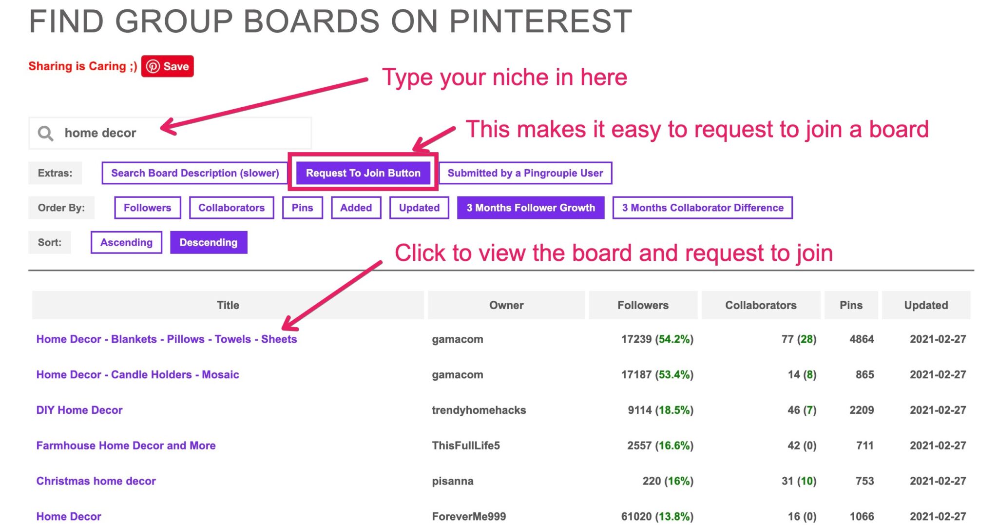 how to grow pinterest following