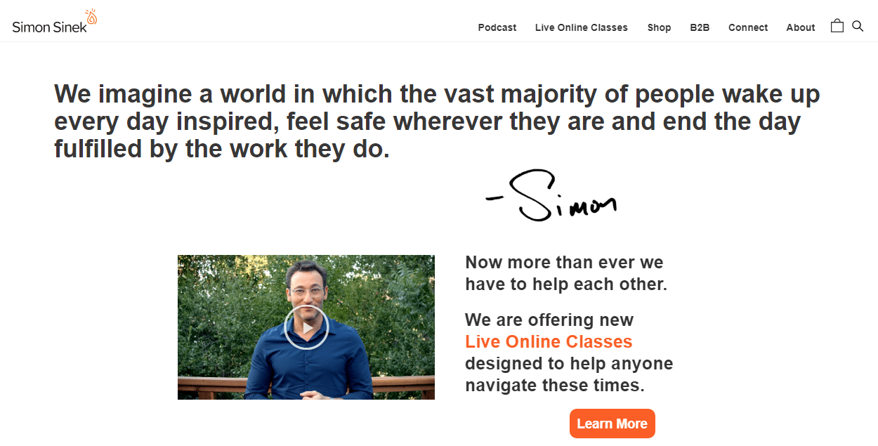 Simon Sinek personal website