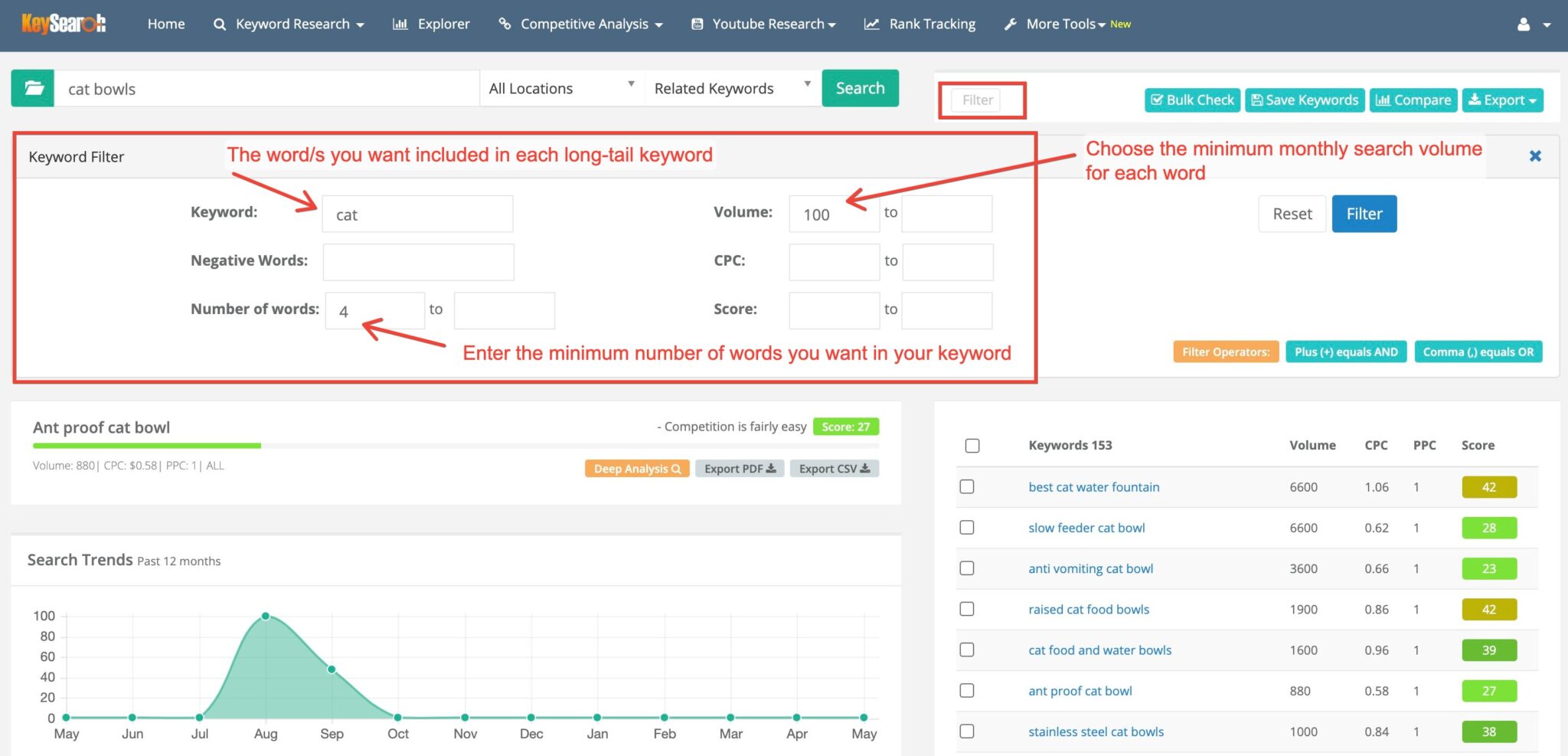 how to use keysearch