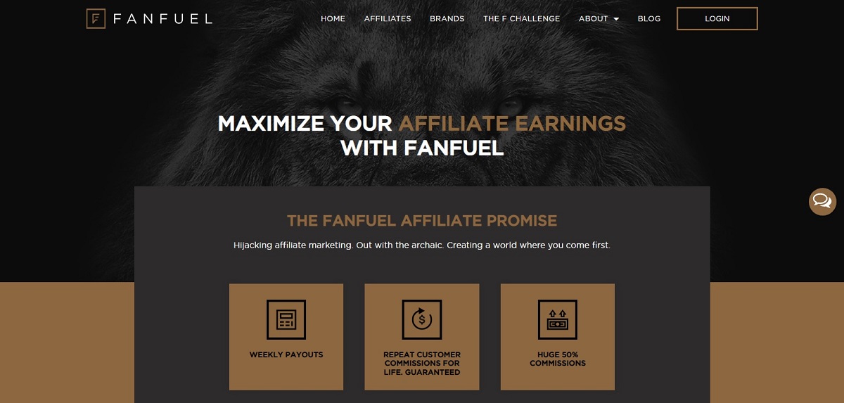 FanFuel Affiliate Marketing landing page