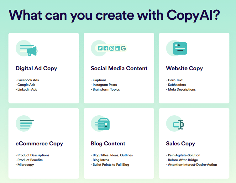Copy.AI eCommerce Copywriting Niche Pursuits