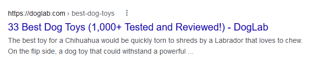 google search result appearance example
