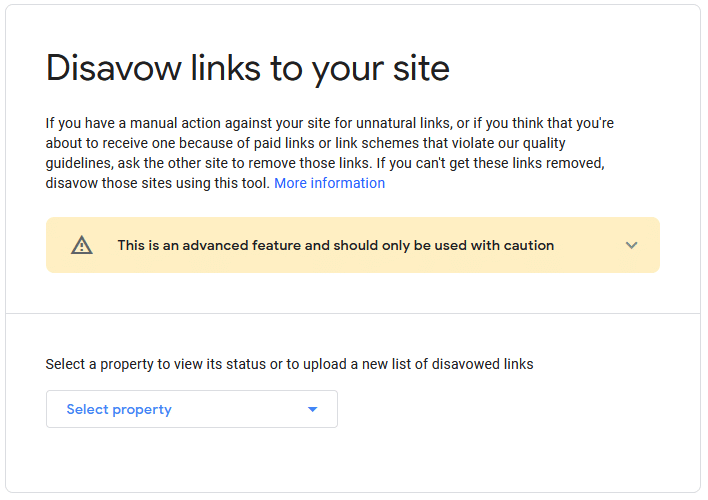 google search console disavow tool
