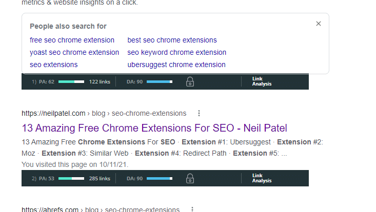 SEO chrome extension for on-page optimization