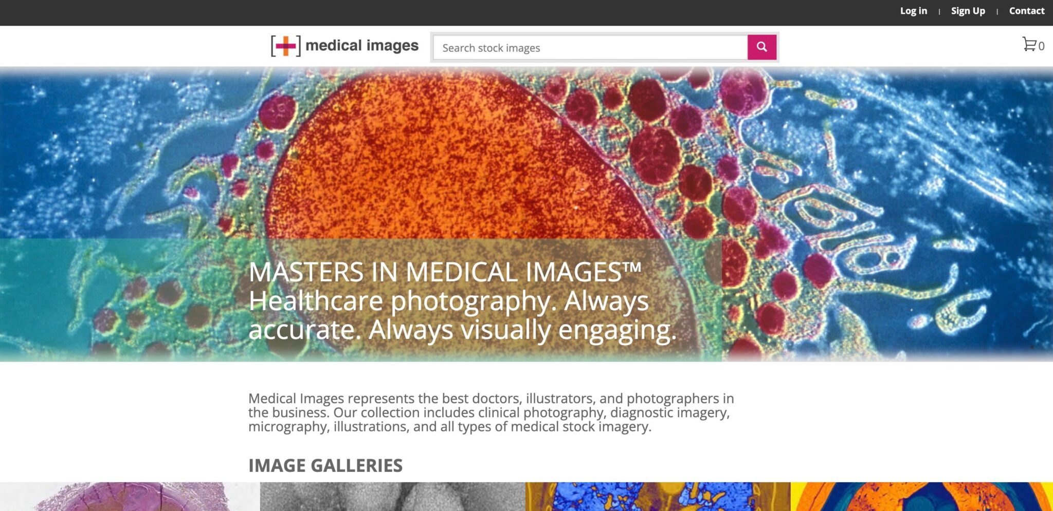 Example of medical images stock photo website