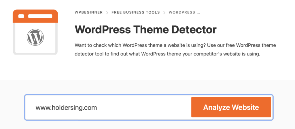 WordPress Theme Seach Using Website URL
