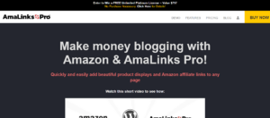  Screenshot of AmaLinks Pro amazon associates plugin website homepage.