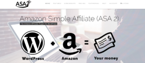 Screenshot for Amazon Simple Affiliate website homepage.