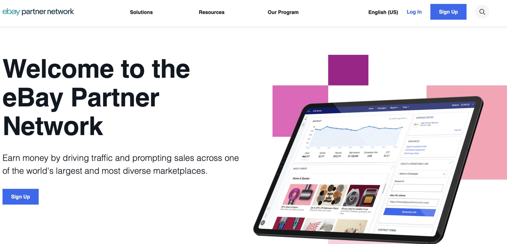 ebay partner network homepage