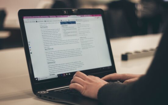 image of blogger typing