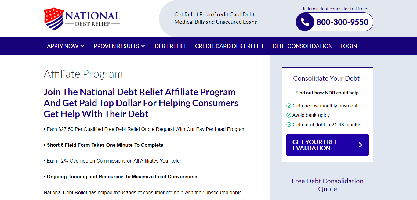 National Debt Relief Affiliate Program