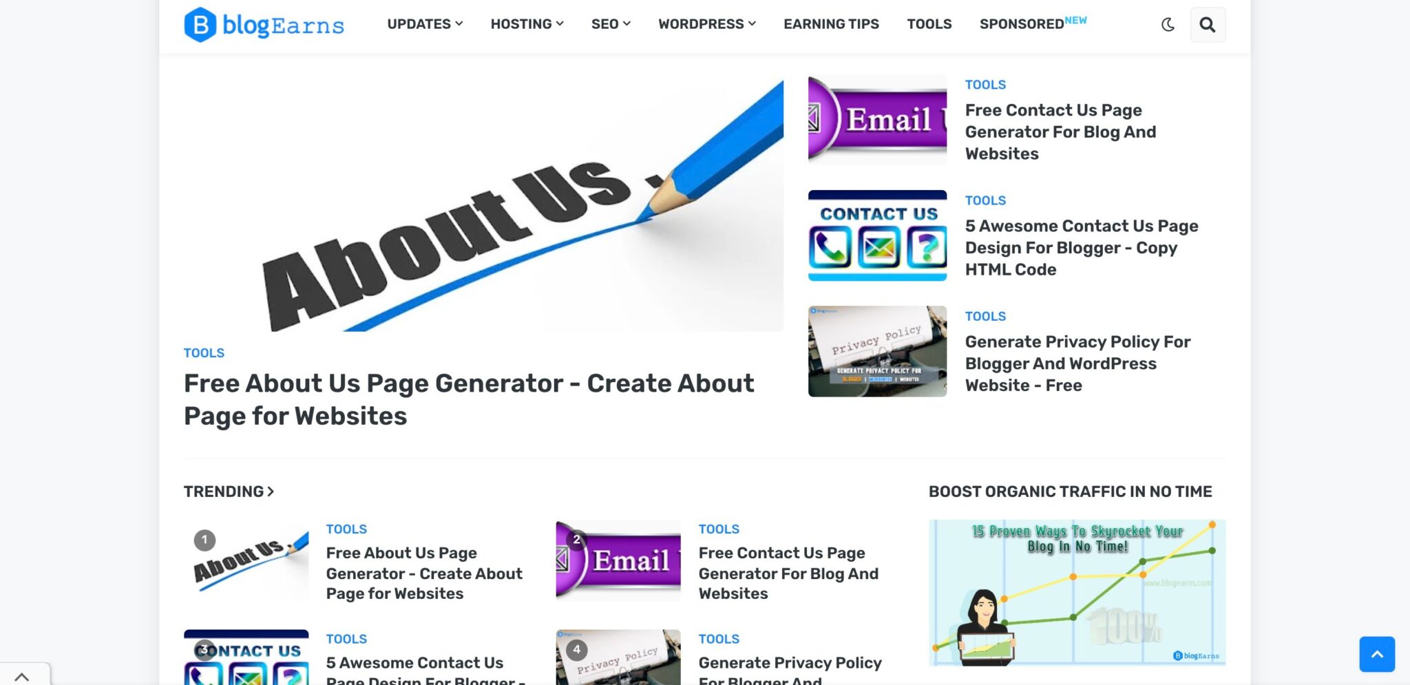 Blogearns Homepage