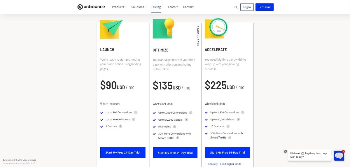 Smart Copy by Unbounce pricing