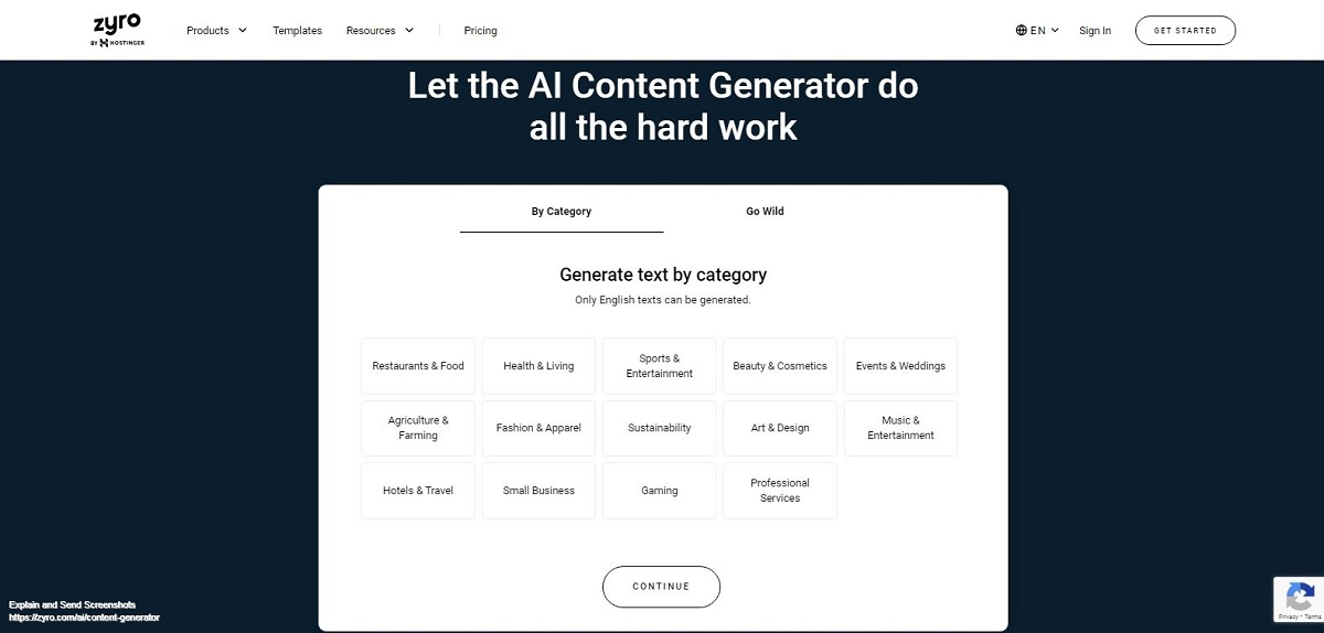 Zyro - Free AI Content Generator