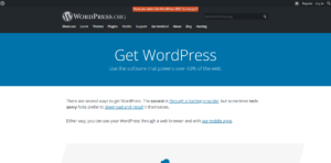 Screenshot of the WordPress.org homepage.