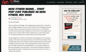 As far as first blog post examples go, Nerd Fitness takes the cake!