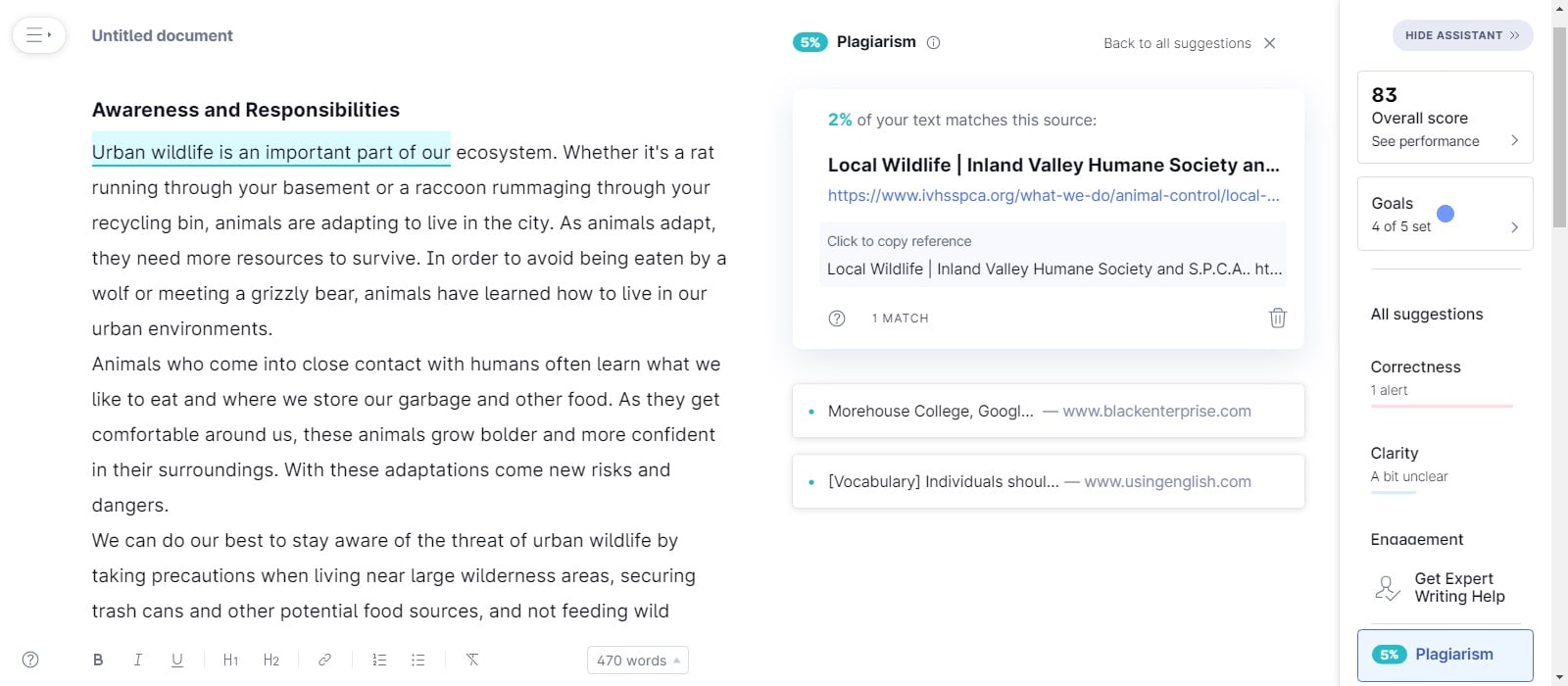 Grammarly plagiarism - Writesonic review