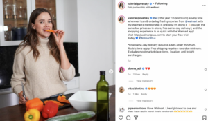 An example of a sponsored paid partnership with a brand on Instagram